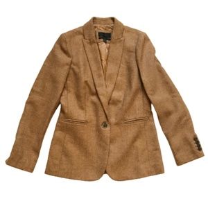 NWOT JCrew Parke Blazer Jacket Womens 4 Brown Wool Flannel One Button Coat J5627
